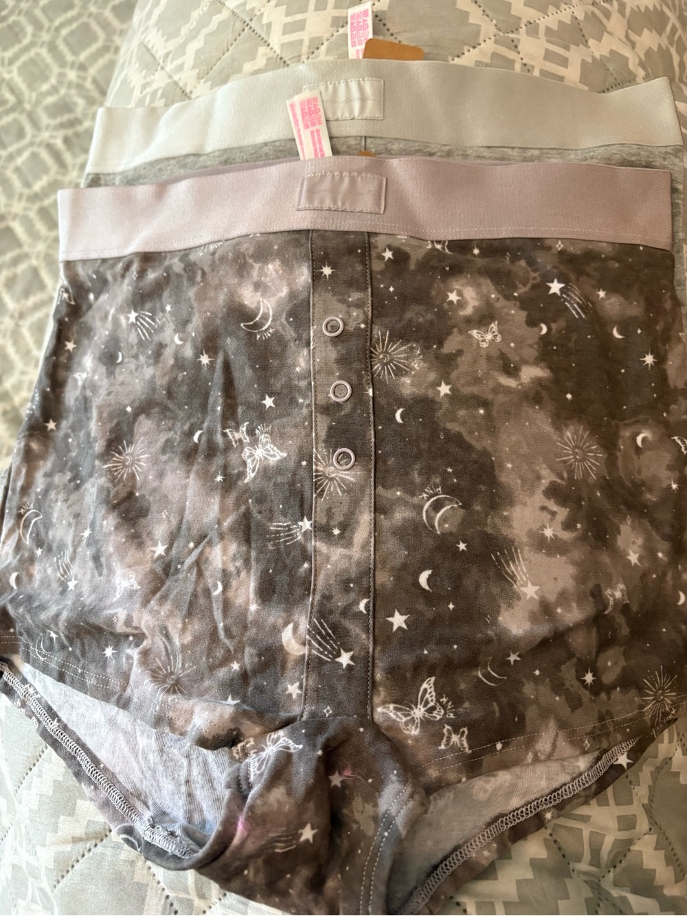 PINK Victoria's Secret Gray Celestial High-Waist Sleep Shorts